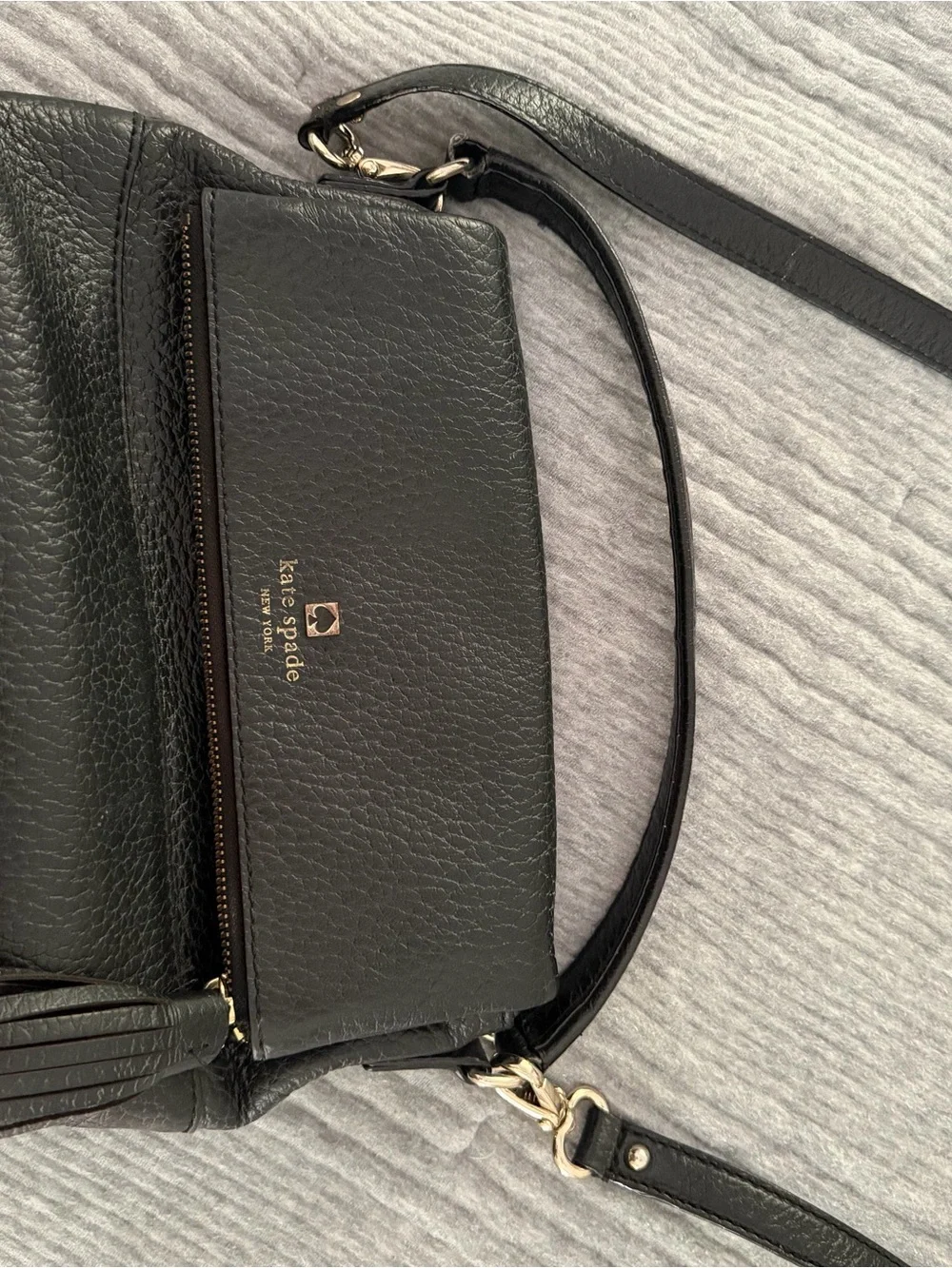 kate spade Black Pebbled Leather Crossbody Purse